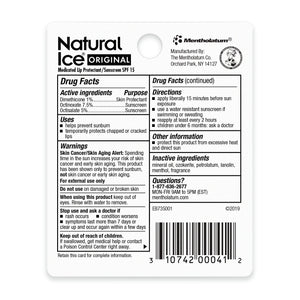 Mentholatum® Natural Ice® Original SPF 15 Medicated Lip Balm