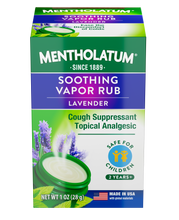 Load image into Gallery viewer, Mentholatum Soothing Vapor Rub, Lavender Scent, Max Strength Cough Relief 1 oz
