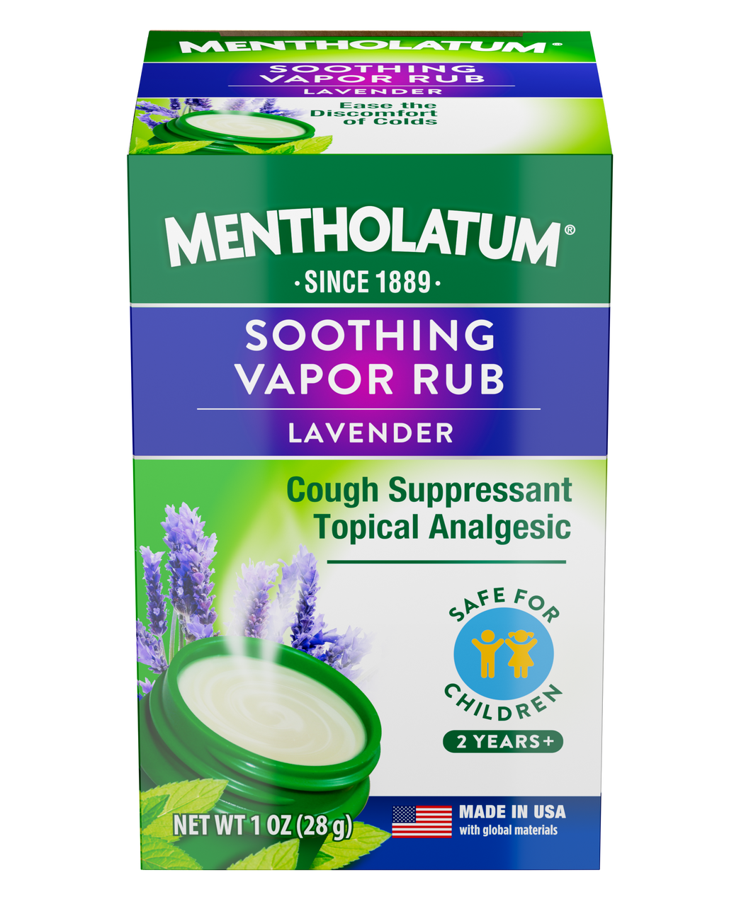 Mentholatum Soothing Vapor Rub, Lavender Scent, Max Strength Cough Relief 1 oz