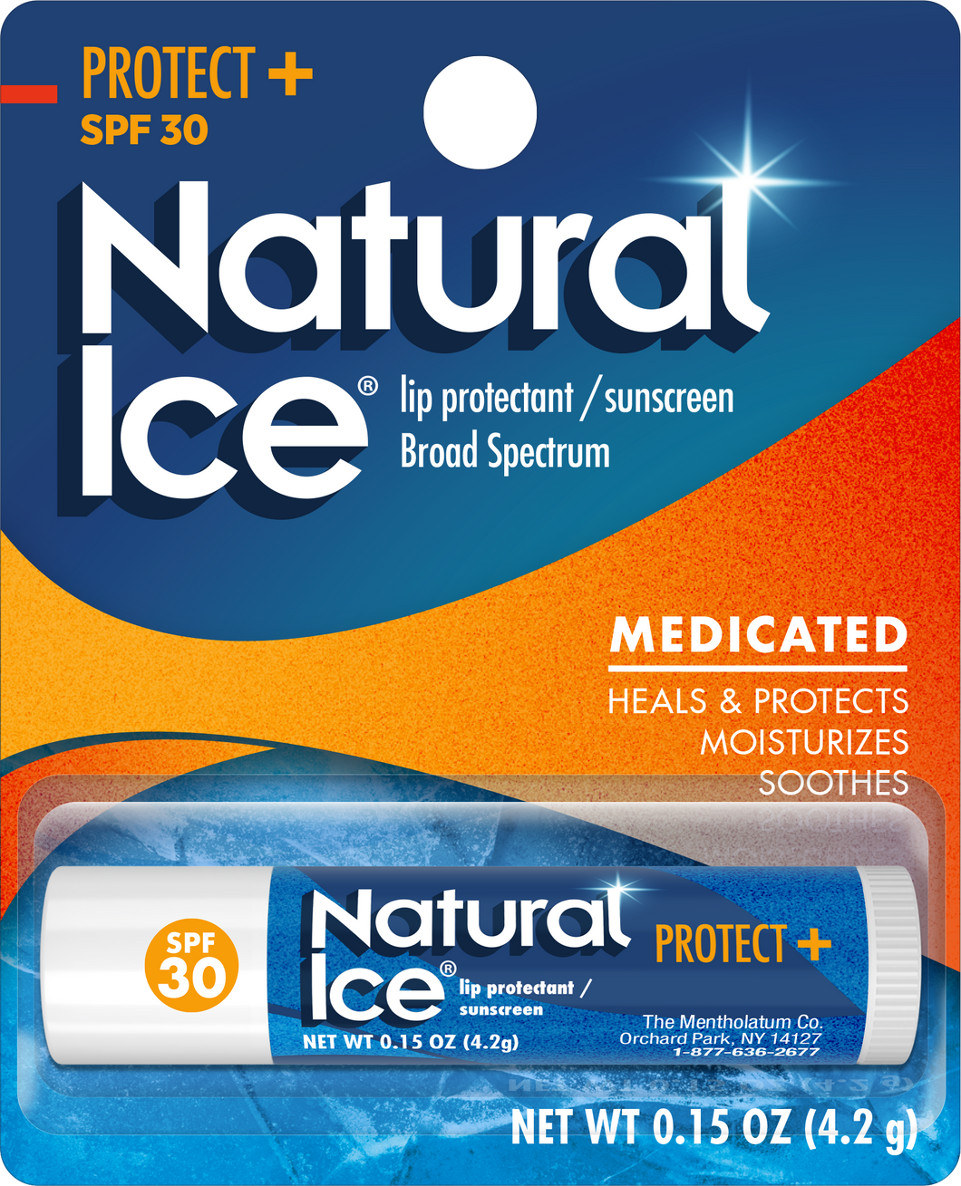 Mentholatum® Natural Ice® Protect+ Broad Spectrum SPF 30 Medicated Lip Balm